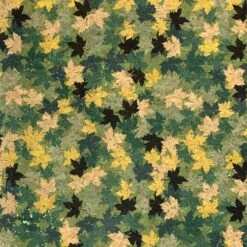 Cork - Jack - Green 7 Cork - Jack - Green -Croft Mill Store cork jack green craft fabric metallic floral autumn leaf pattern