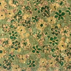 Cork - Maddison - Green 6 Cork - Maddison - Green -Croft Mill Store cork maddison green craft fabric metallic floral close up