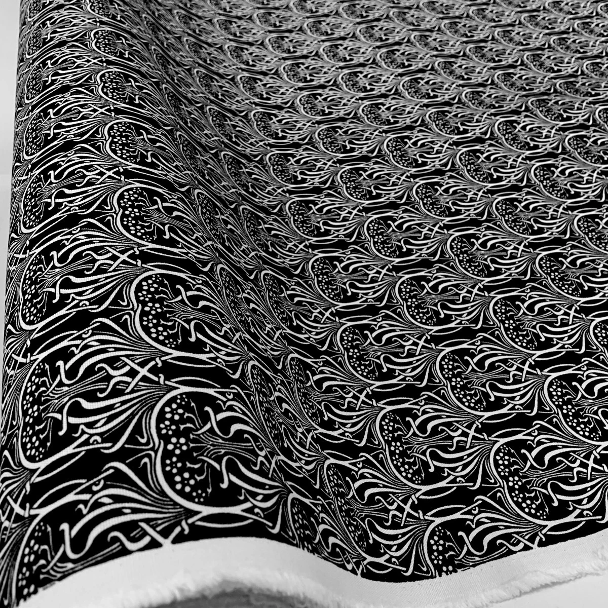 Cotton Canvas - Art Noveau - Black/White 3 Cotton Canvas - Art Noveau - Black/White