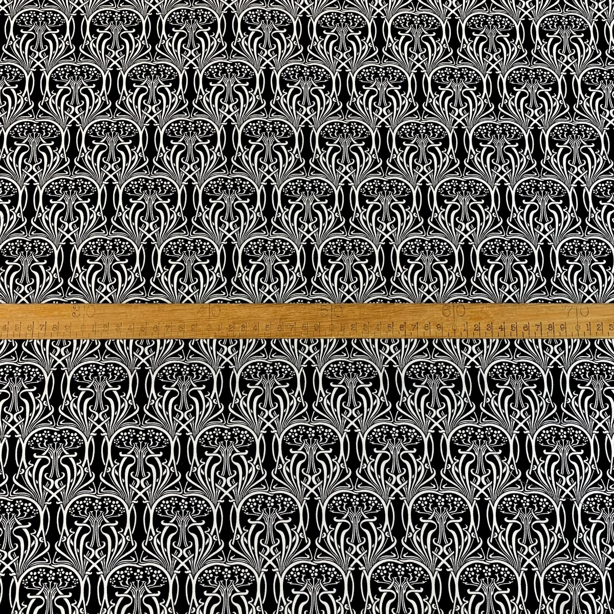Cotton Canvas - Art Noveau - Black/White 5 Cotton Canvas - Art Noveau - Black/White - Image 3