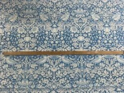 Cotton Canvas - Cherry Thief 10 Cotton Canvas - Cherry Thief -Croft Mill Store cotton canvas cherry thief cotton canvas fabric duck egg blue floral inspiered by william morris scale