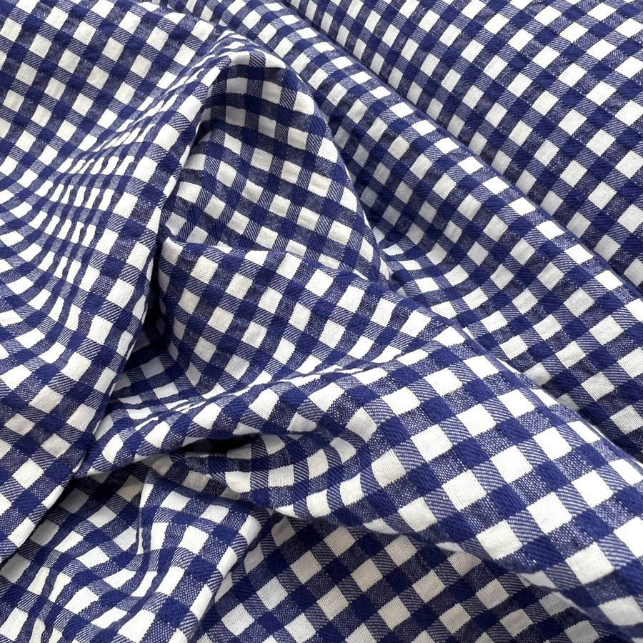 Proper Seersucker - Royal Check 5 Proper Seersucker - Royal Check - Image 3