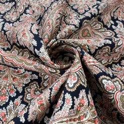 Pima Cotton Lawn - Paisley Trellis 7 Pima Cotton Lawn - Paisley Trellis -Croft Mill Store cotton lawn dressmaking fabric navy pink paisley trellis twist