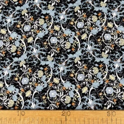 Poplin Styles - Blue Thistle 7 Poplin Styles - Blue Thistle -Croft Mill Store cotton poplin fabric floral print styles blue thistle ruler