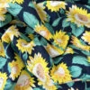 Poplin Styles - Sunflower Power -Croft Mill Store cotton poplin fabric navy floral print styles sunflower power cu