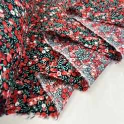 Poplin Styles - Red Grape Juice 6 Poplin Styles - Red Grape Juice -Croft Mill Store cotton poplin fabric red floral print styles grape juice red roll