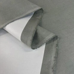Danny - Slate -Croft Mill Store danny slate linen pu backed water resistant coating fabric fold