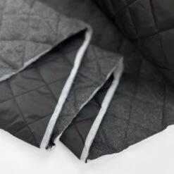 The Master - Quilted Wool 7 The Master - Quilted Wool -Croft Mill Store dark grey nylon lined quilted fabric the master quilted wool fold