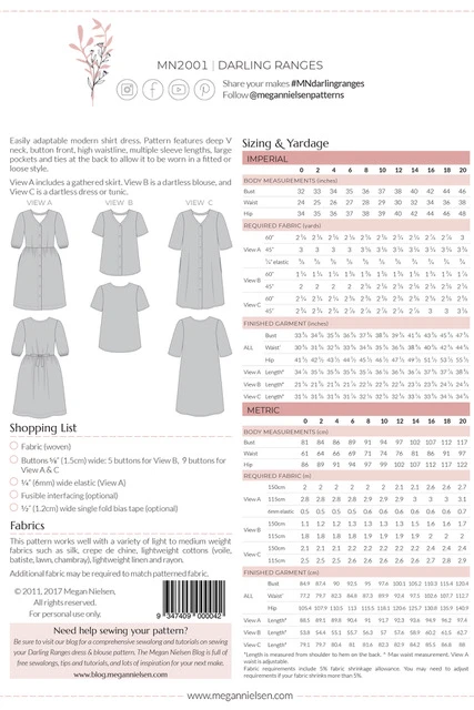 Megan Nielsen - Darling Ranges Dress Pattern (Sizes 0-20) 4 Megan Nielsen - Darling Ranges Dress Pattern (Sizes 0-20) - Image 2