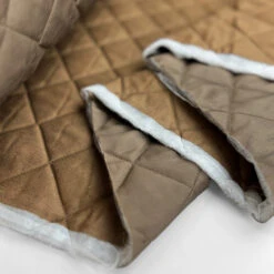 Brassed Off 7 Brassed Off -Croft Mill Store diamond quilted polyester lined fabric copper brassed off fold