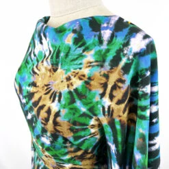 Festival - Download - Green 12 Festival - Download - Green -Croft Mill Store digital viscose dress fabric tie dye festival download green side