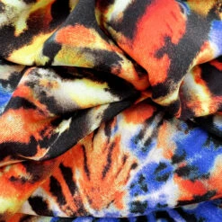 Festival - Download - Orange 10 Festival - Download - Orange -Croft Mill Store digital viscose dress fabric tie dye festival download orange cu