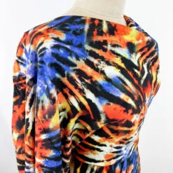 Festival - Download - Orange 11 Festival - Download - Orange -Croft Mill Store digital viscose dress fabric tie dye festival download orange side