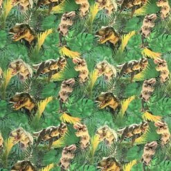 Digitally Printed French Terry - Dino Vally 5 Digitally Printed French Terry - Dino Vally -Croft Mill Store digitally printed french terry jersey dino vally pattern