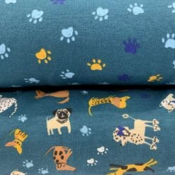 Paws Jersey -Croft Mill Store doggy paws cotton elastane jersey eko tex 100 fabric group