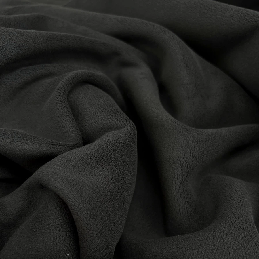 Double Sided Stretch Fleece - Black 3 Double Sided Stretch Fleece - Black