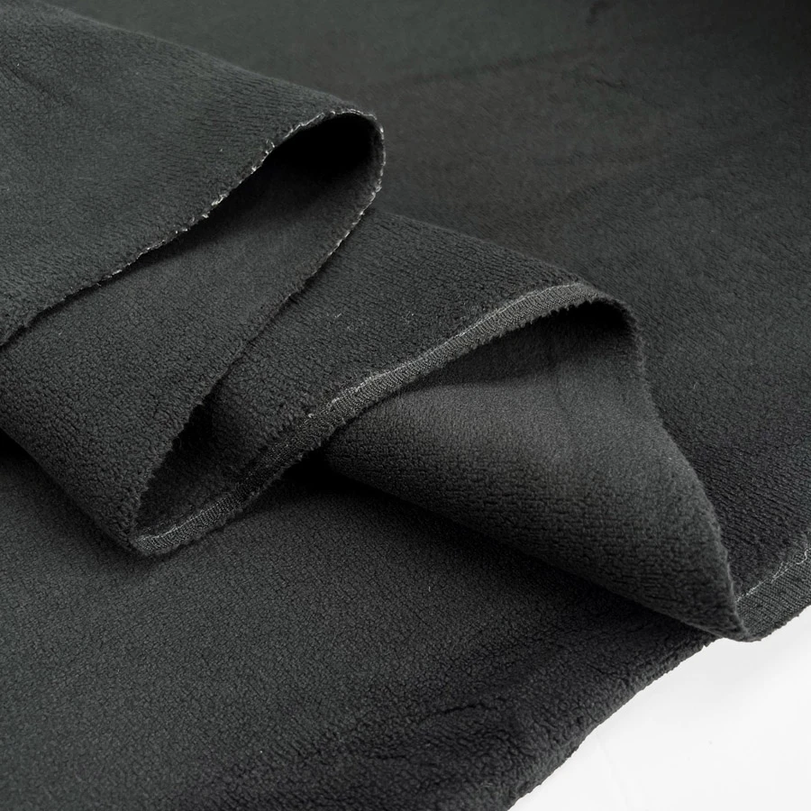 Double Sided Stretch Fleece - Black 4 Double Sided Stretch Fleece - Black - Image 2