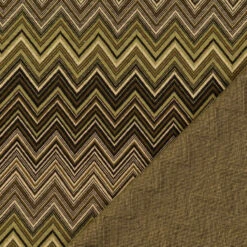 Ember -Croft Mill Store ember jacquard jersey viscose polyester elastane knitted green brown zig zag dress fabric fold