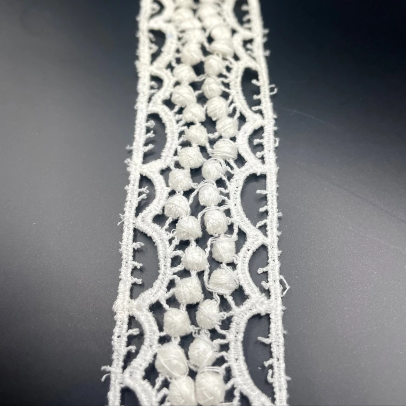Embroidered French Lace Trim - Off White 4 Embroidered French Lace Trim - Off White - Image 2