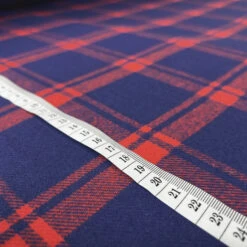 Wholesome Check - Red & Blue 8 Wholesome Check - Red & Blue -Croft Mill Store ex designer brushed cotton fabric wholesome check red blue ruler