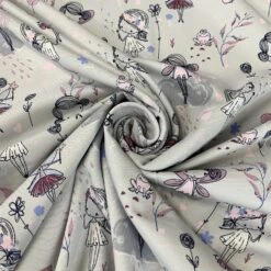 Fairy Jersey – Grey 8 Fairy Jersey – Grey -Croft Mill Store fairy jersey grey cotton elastane oeko tex 100 jersey fabric cud