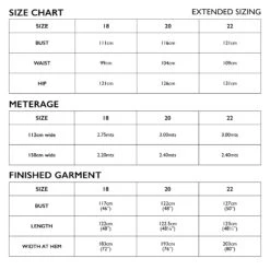 Tessuti - Felicia Pinafore Dress Pattern (Sizes 18-22) 13 Tessuti - Felicia Pinafore Dress Pattern (Sizes 18-22) -Croft Mill Store felicia extended size chart