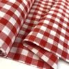Gingham Chambray - Red -Croft Mill Store finest gingham red cotton checked shirting craft fabric thumbnail close up fabric photo custom