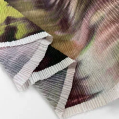 Fiona - Rhubarb 10 Fiona - Rhubarb -Croft Mill Store fiona rhubarb polyester pleated tie dye printed dress fabric fold