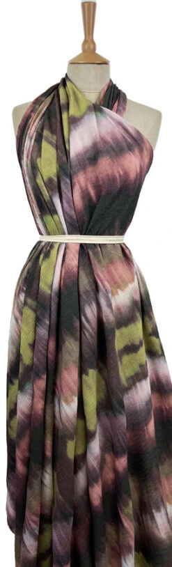 Fiona - Rhubarb 11 Fiona - Rhubarb -Croft Mill Store fiona rhubarb polyester pleated tie dye printed dress fabric mannequin