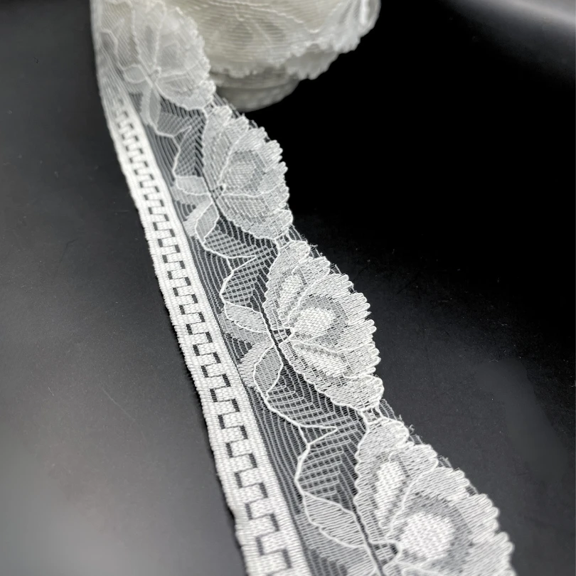 Polyester Flat Lace Trim - Annie - Ivory - Image 2