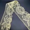 Polyester Flat Lace Trim - Belle - Yellow 2 Polyester Flat Lace Trim - Belle - Yellow -Croft Mill Store floral polyester flat lace net trimming belle yellow fold