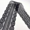Polyester Flat Lace Trim - Daisy- Black 1 Polyester Flat Lace Trim - Daisy- Black -Croft Mill Store floral polyester flat lace net trimming daisy black fold