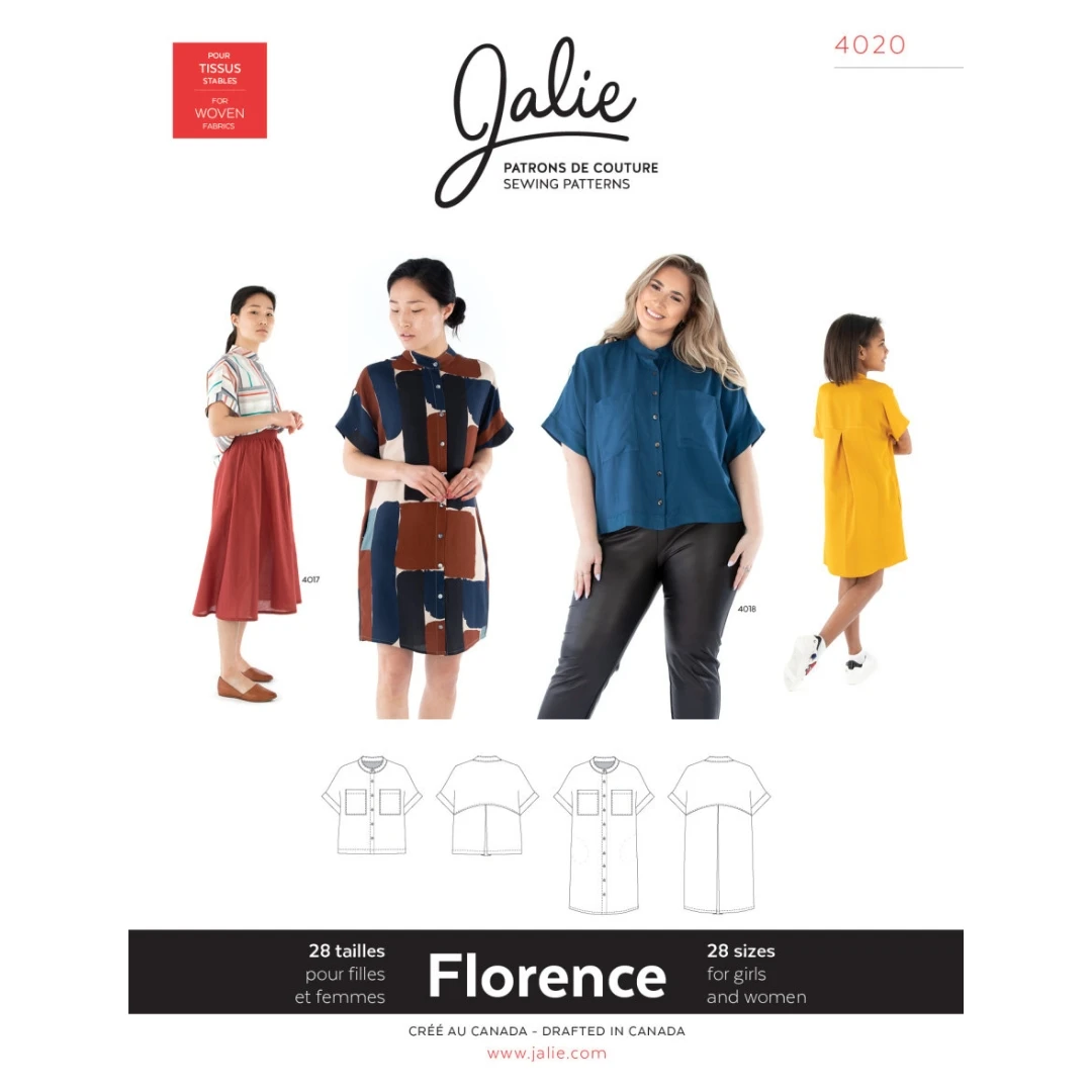 Jalie - Florence Shirt & Shirtdress Pattern (28 Sizes) 3 Jalie - Florence Shirt & Shirtdress Pattern (28 Sizes)
