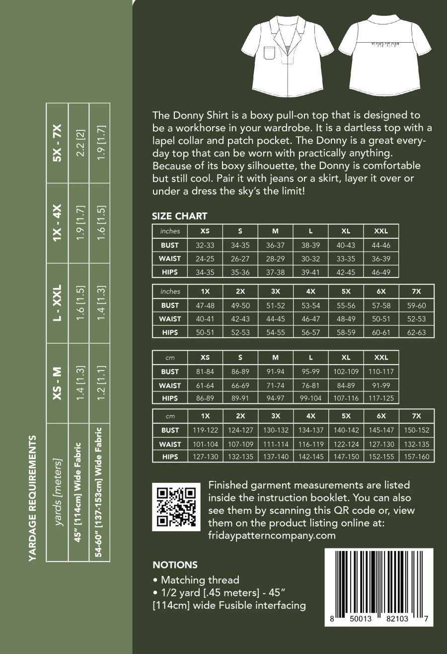 Friday Pattern Company - Donny Shirt Pattern 4 Friday Pattern Company - Donny Shirt Pattern - Image 2