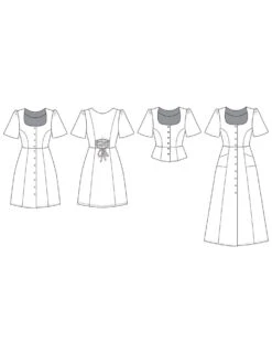 Friday Pattern Company - Hughes Dress Pattern (Sizes XS-7X) 21 Friday Pattern Company - Hughes Dress Pattern (Sizes XS-7X) -Croft Mill Store friday pattern company hughes dress sketch