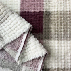 Furleece 8 Furleece -Croft Mill Store furleece pink check fur fleece polyester fabric fold