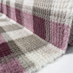 Furleece 9 Furleece -Croft Mill Store furleece pink check fur fleece polyester fabric roll