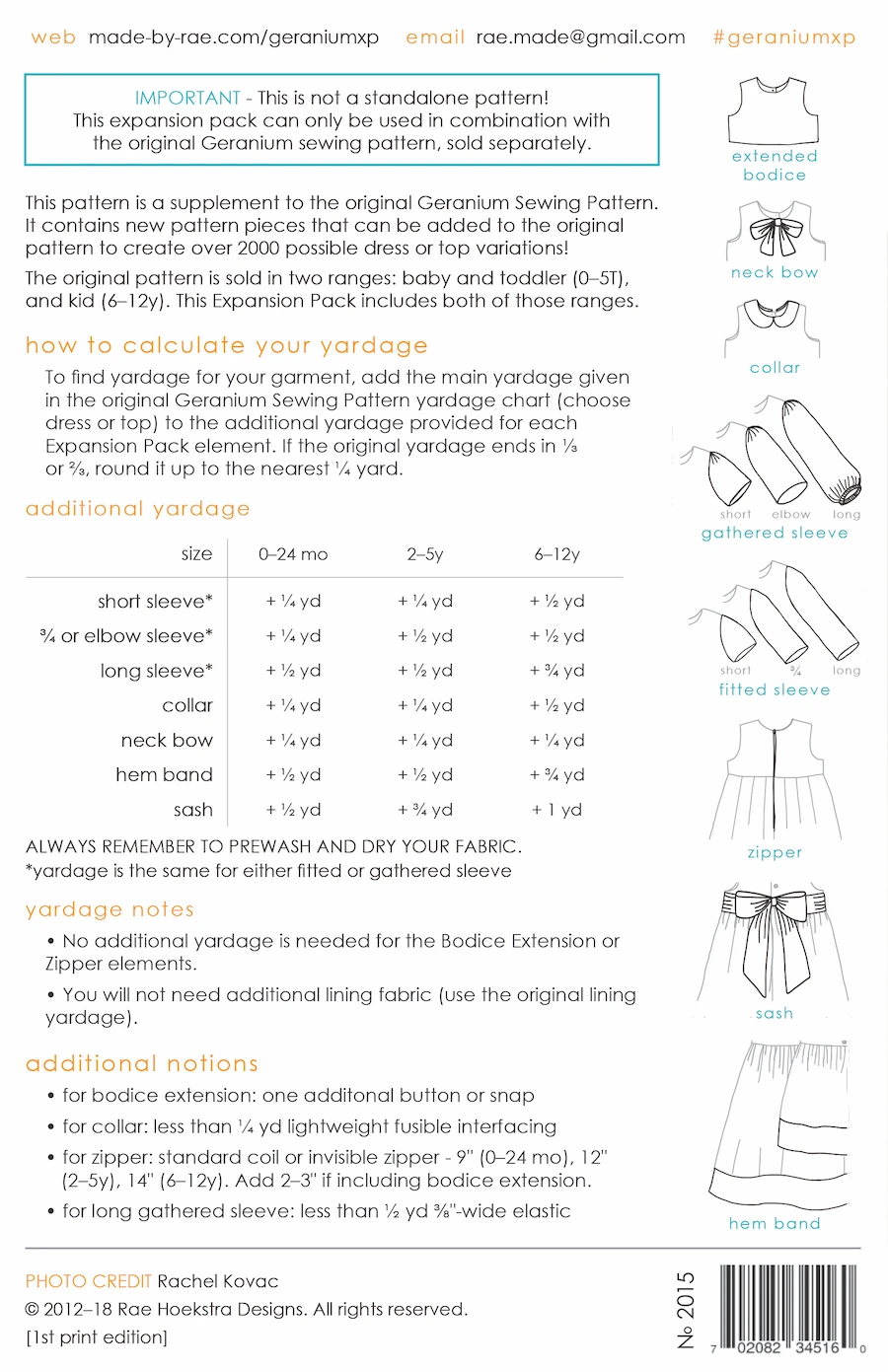 Made By Rae - Geranium Girls Dress Pattern (6-12yrs) 5 Made By Rae - Geranium Girls Dress Pattern (6-12yrs) - Image 3