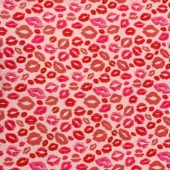 Glitter Jersey - Kiss Pink 5 Glitter Jersey - Kiss Pink -Croft Mill Store glitter jersey kiss pink superior quality lips print pattern