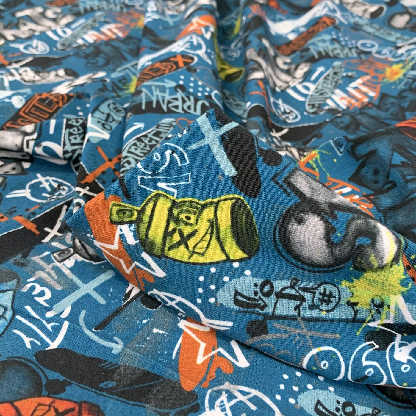 Graffiti Jersey - Blue 4 Graffiti Jersey - Blue - Image 2