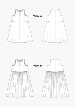 Grainline Studio - Austin Dress Pattern (Sizes 0-18) 25 Grainline Studio - Austin Dress Pattern (Sizes 0-18) -Croft Mill Store grainline studio austin dress pattern 0 18 sketch