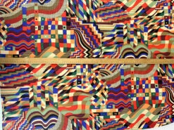 Heavy Poplin - Gustav 7 Heavy Poplin - Gustav -Croft Mill Store heavy poplin gustav multicoloured geometric design jacketing craft soft furnishing fabric close up drape scale fabric photo