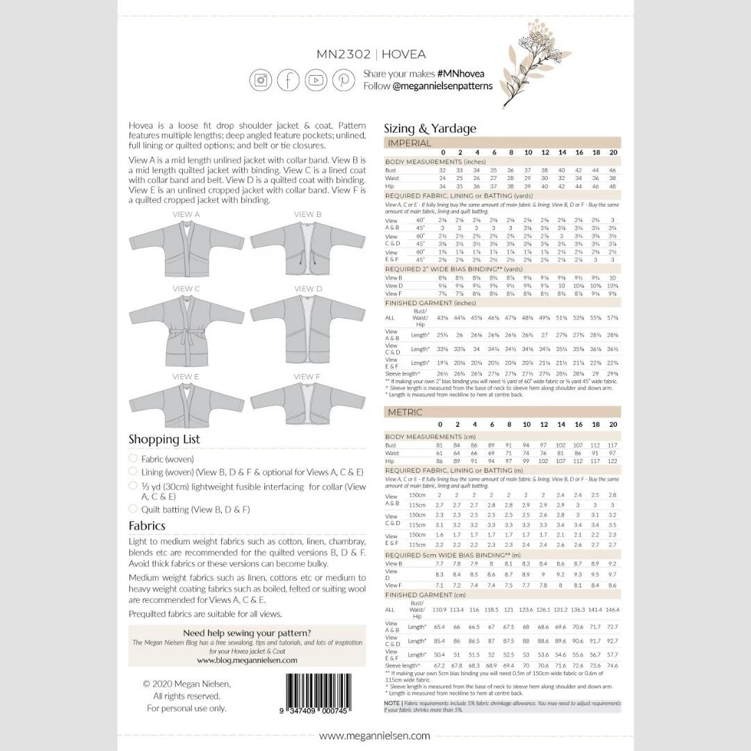 Megan Nielsen - Hovea Jacket & Coat Pattern (Sizes 0-20) 4 Megan Nielsen - Hovea Jacket & Coat Pattern (Sizes 0-20) - Image 2