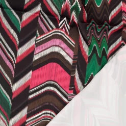 Idaho 10 Idaho -Croft Mill Store idaho polyester satin brown pink green abstract digitally printed dress fabric fold