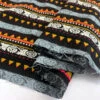 Inca 2 Inca -Croft Mill Store inca striped ponco multicoloured cotton poly mix suiting jacketing fabric close up weight drape fabric photo