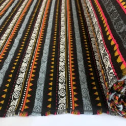 Inca 8 Inca -Croft Mill Store inca striped ponco multicoloured cotton poly mix suiting jacketing fabric roll fabric photo