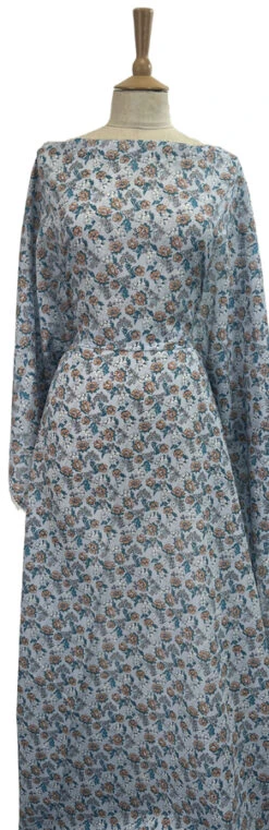 Iris Patch 9 Iris Patch -Croft Mill Store iris patch sky blue floral cotton lawn printed dress fabric mannequin