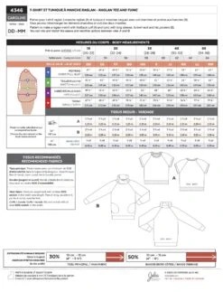 Jalie - Caroline Raglan Tee & Tunic Pattern (28 Sizes) 14 Jalie - Caroline Raglan Tee & Tunic Pattern (28 Sizes) -Croft Mill Store jalie caroline raglan tee and tunic pattern back2