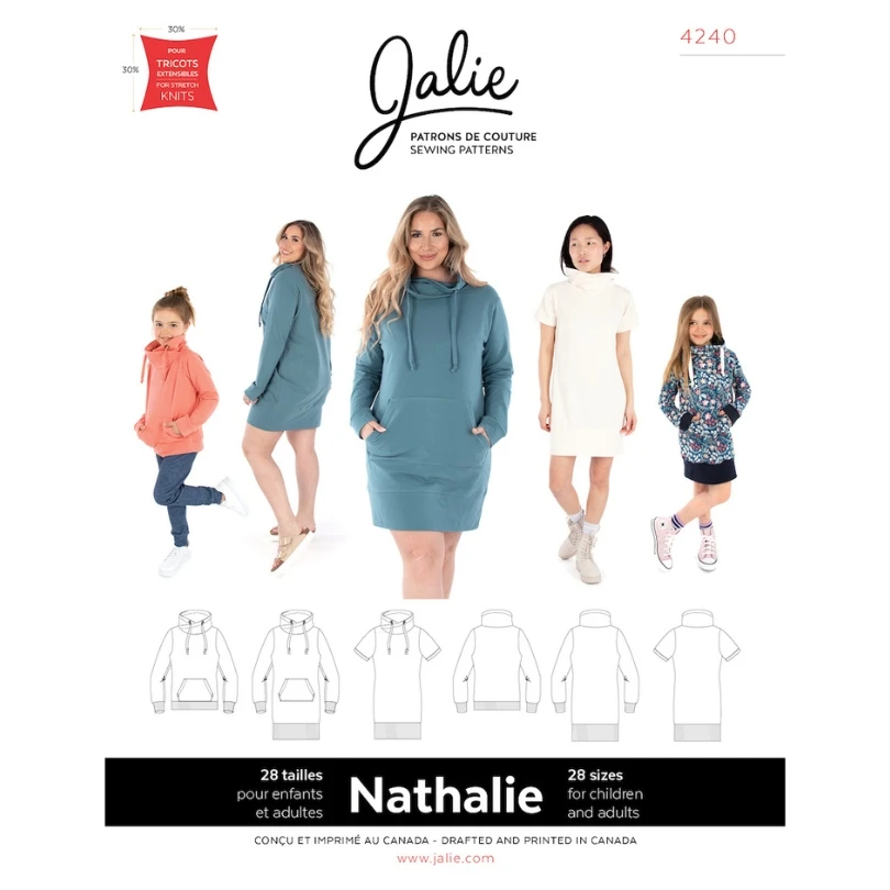 Jalie - Nathalie Funnel Neck Sweatshirt & Tunic Pattern (28 Sizes) 3 Jalie - Nathalie Funnel Neck Sweatshirt & Tunic Pattern (28 Sizes)