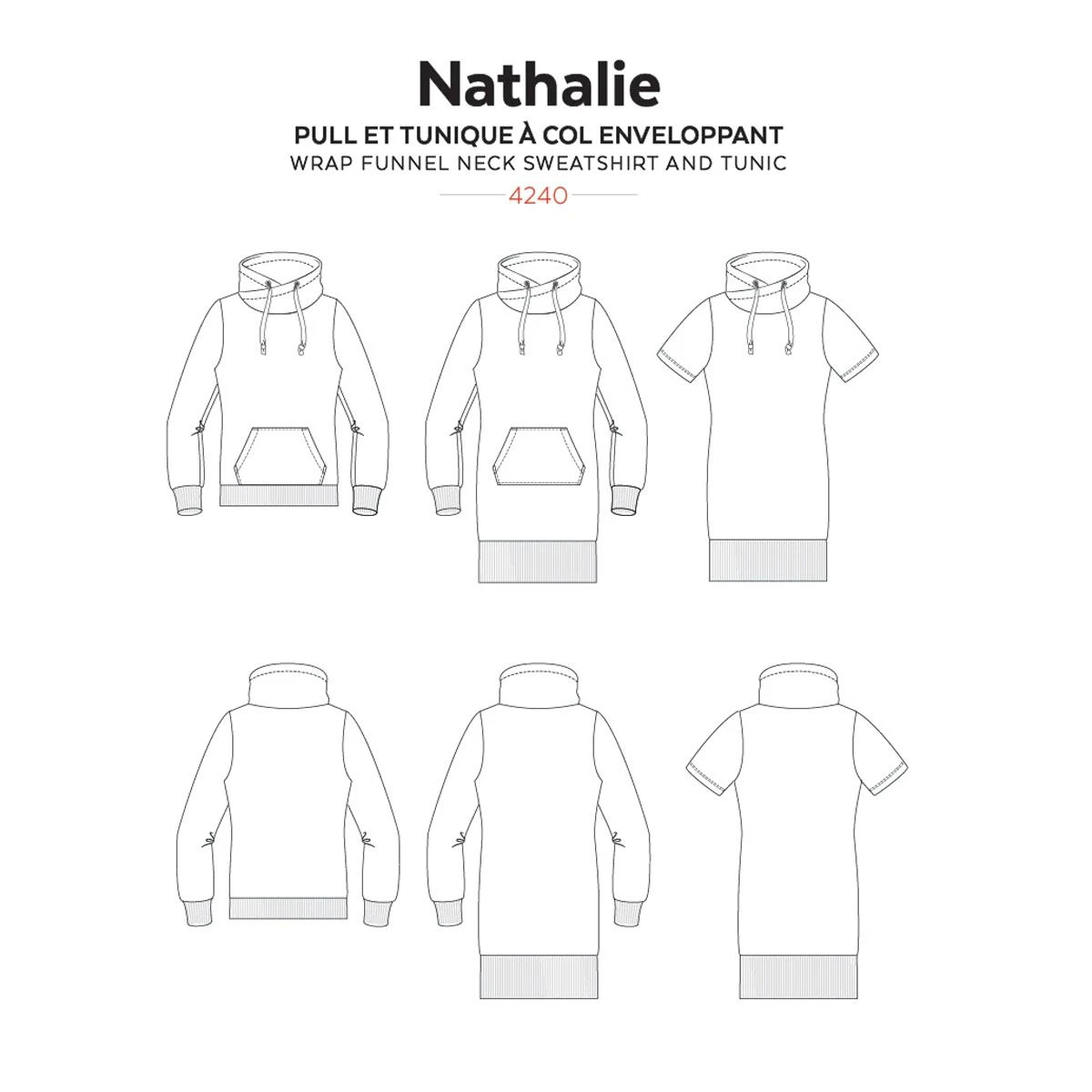 Jalie - Nathalie Funnel Neck Sweatshirt & Tunic Pattern (28 Sizes) 10 Jalie - Nathalie Funnel Neck Sweatshirt & Tunic Pattern (28 Sizes) - Image 8